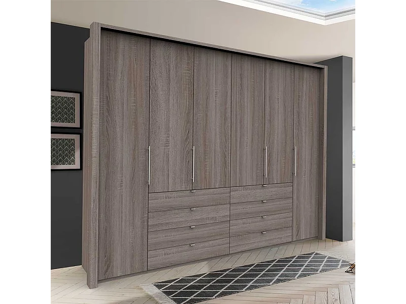 Schlafzimmerschrank in Eiche Trüffelfarben Falttüren