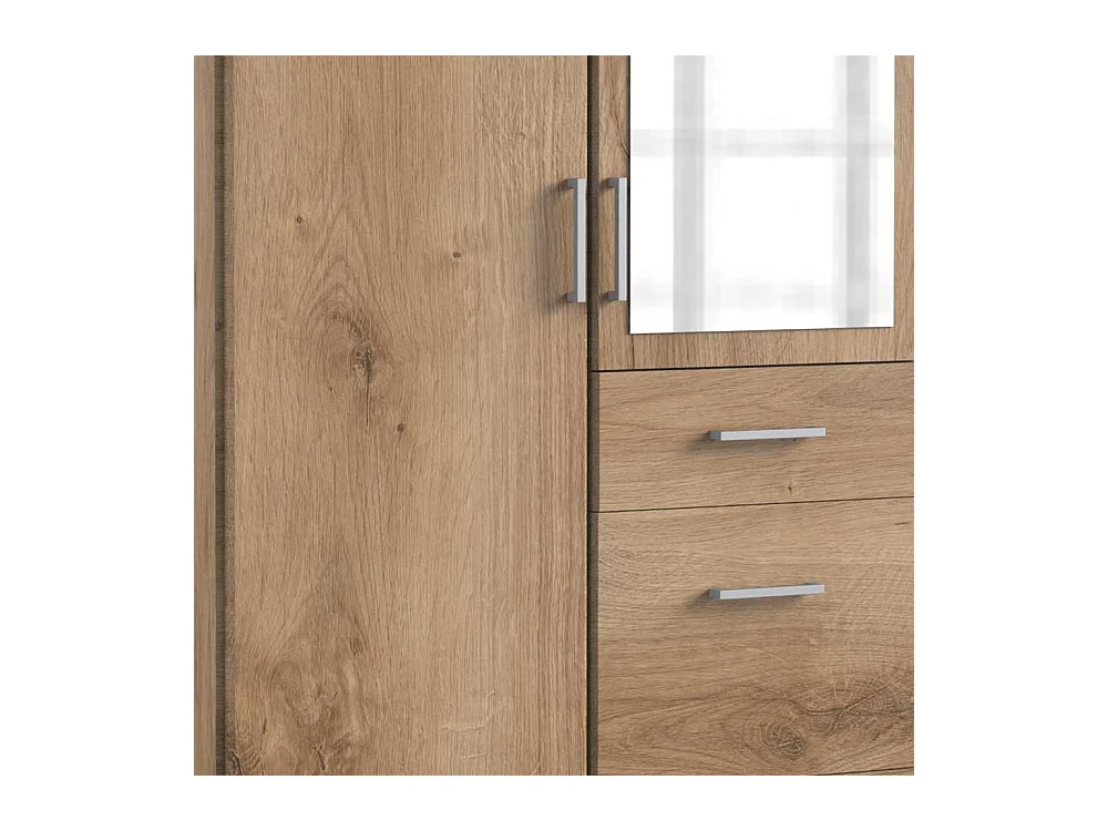 Jugend Kleiderschrank Holzoptik mit Spiegel drei Schubladen