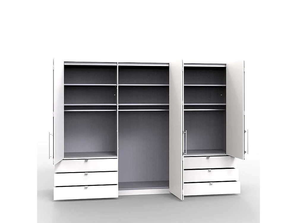 Schlafzimmer Kleiderschrank in Creme Weiß und Braun Falttüren