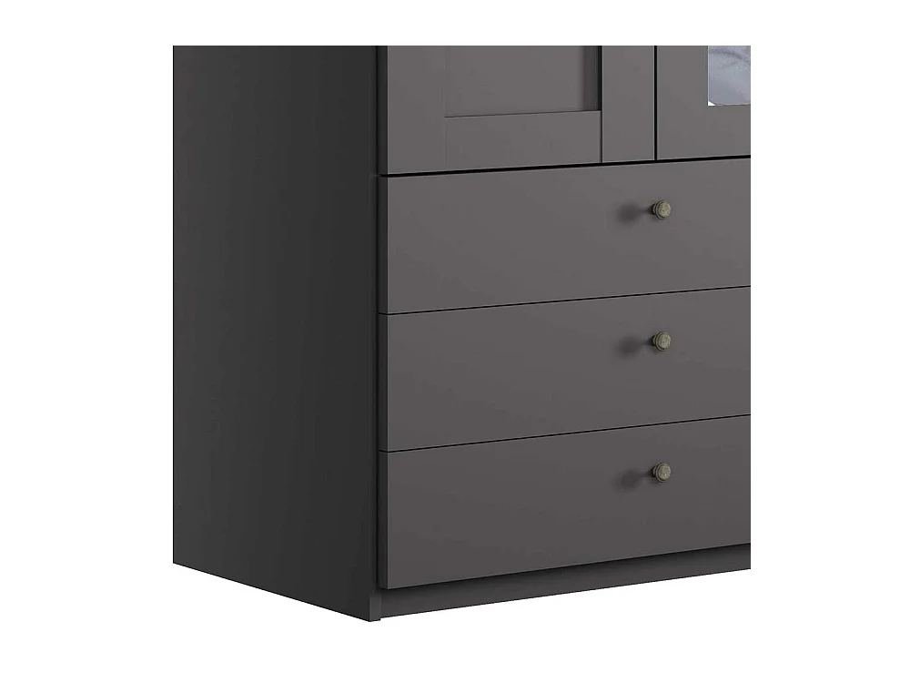 Kleiderschrank modern Landhaus in Dunkelgrau Spiegeltür