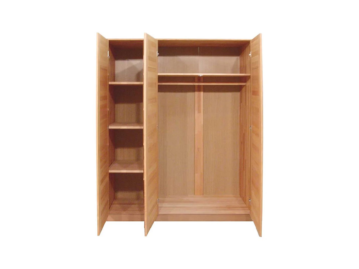 Drehtürenschrank aus Kernbuche Massivholz 205 cm hoch