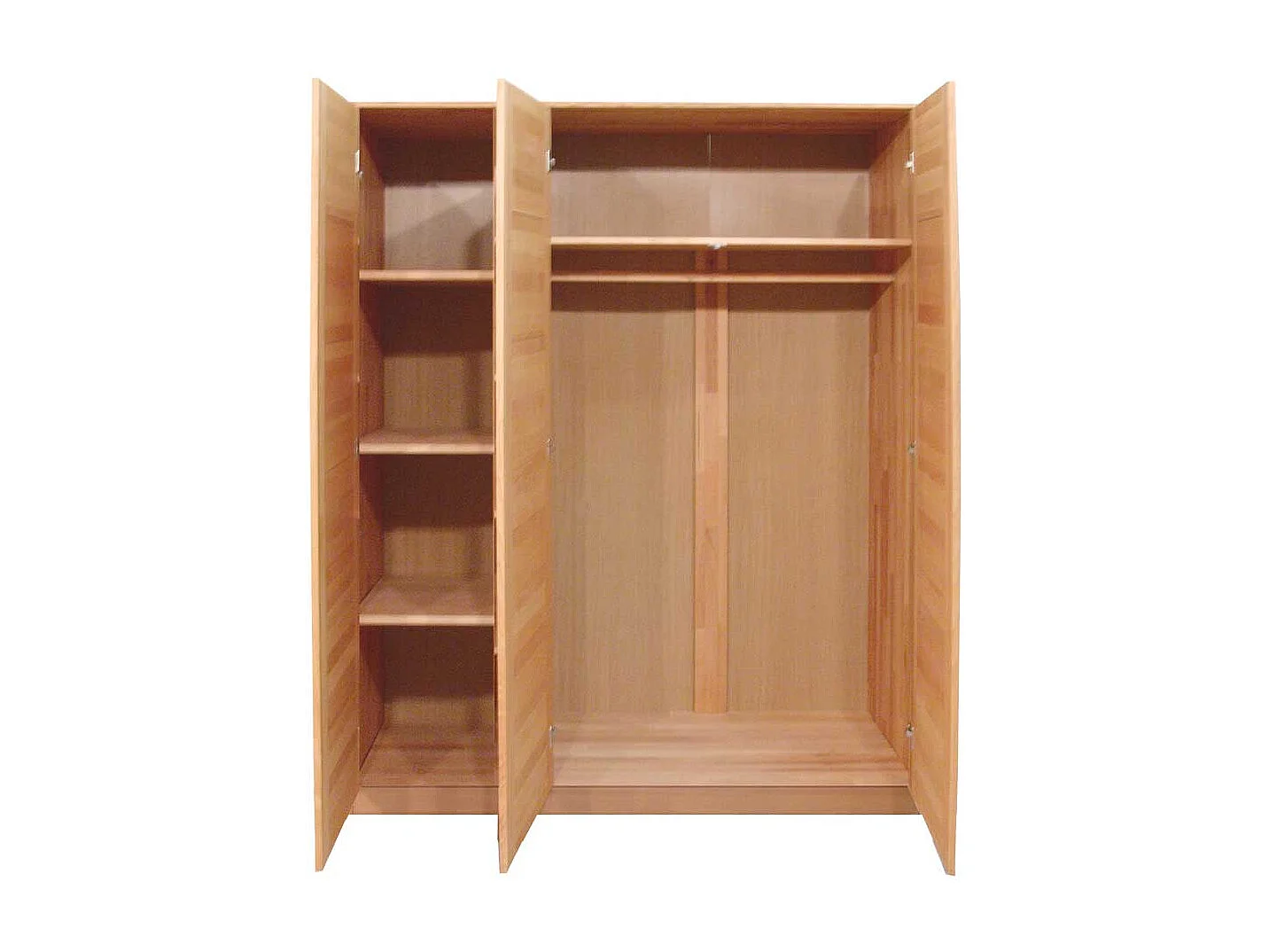 Drehtürenschrank aus Kernbuche Massivholz 205 cm hoch