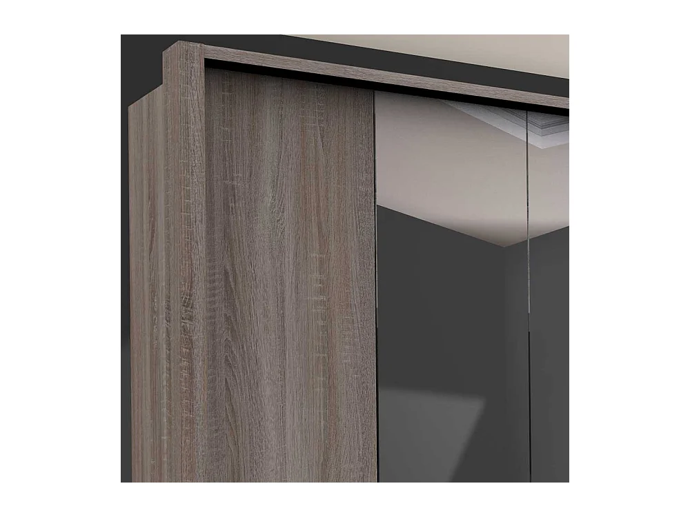 Spiegeltüren Kleiderschrank in Eiche Trüffelfarben foliert