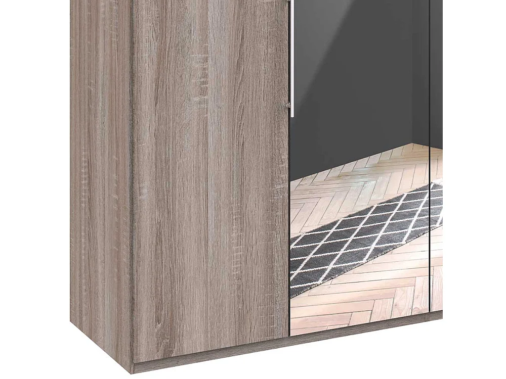 Spiegeltüren Kleiderschrank in Eiche Trüffelfarben foliert