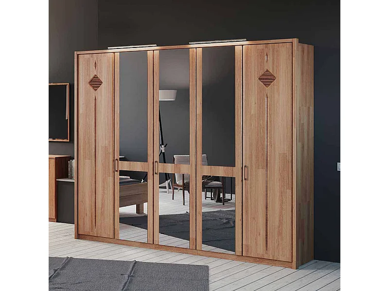 Schlafzimmer Kleiderschrank aus Erle Spiegeltüren