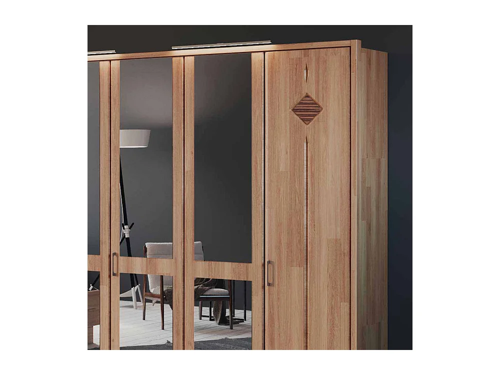 Schlafzimmer Kleiderschrank aus Erle Spiegeltüren