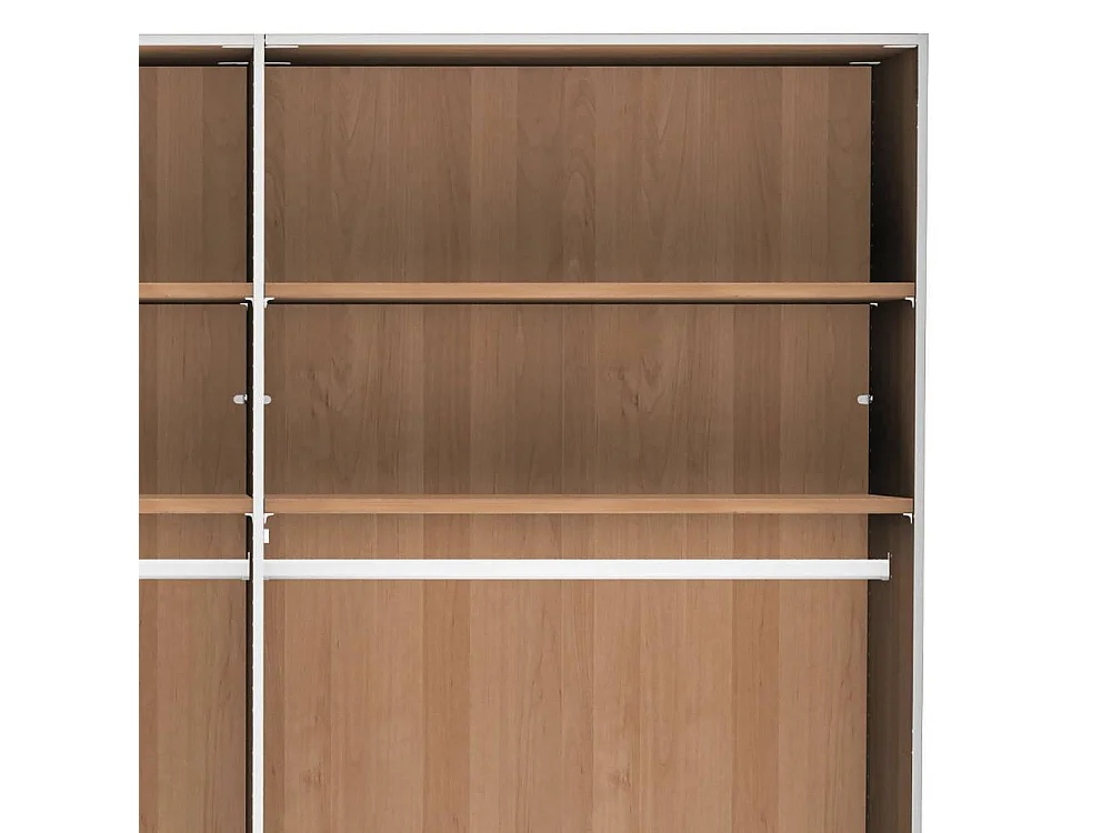 Kleiderschrank Drehtürenkleiderschrank 246 cm breit mit sechs Einlegeböden