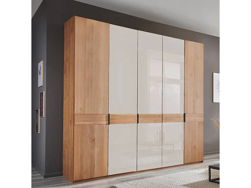 Kleiderschrank Drehtürenkleiderschrank 246 cm breit mit sechs Einlegeböden