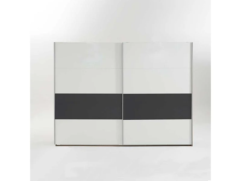 Schlafzimmerschrank mit Schiebetüren Weiß Dunkelgrau