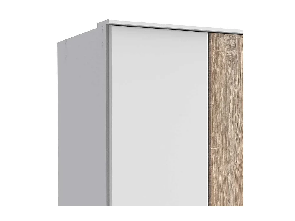 Kleiderschrank Weiß Eiche sägerau mit drei Schubladen Made in Germany