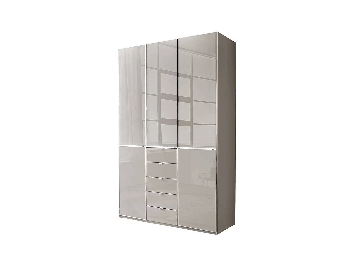 Schlafzimmerkleiderschrank Schlafzimmerschrank mit fünf Schubladen in Hellgrau