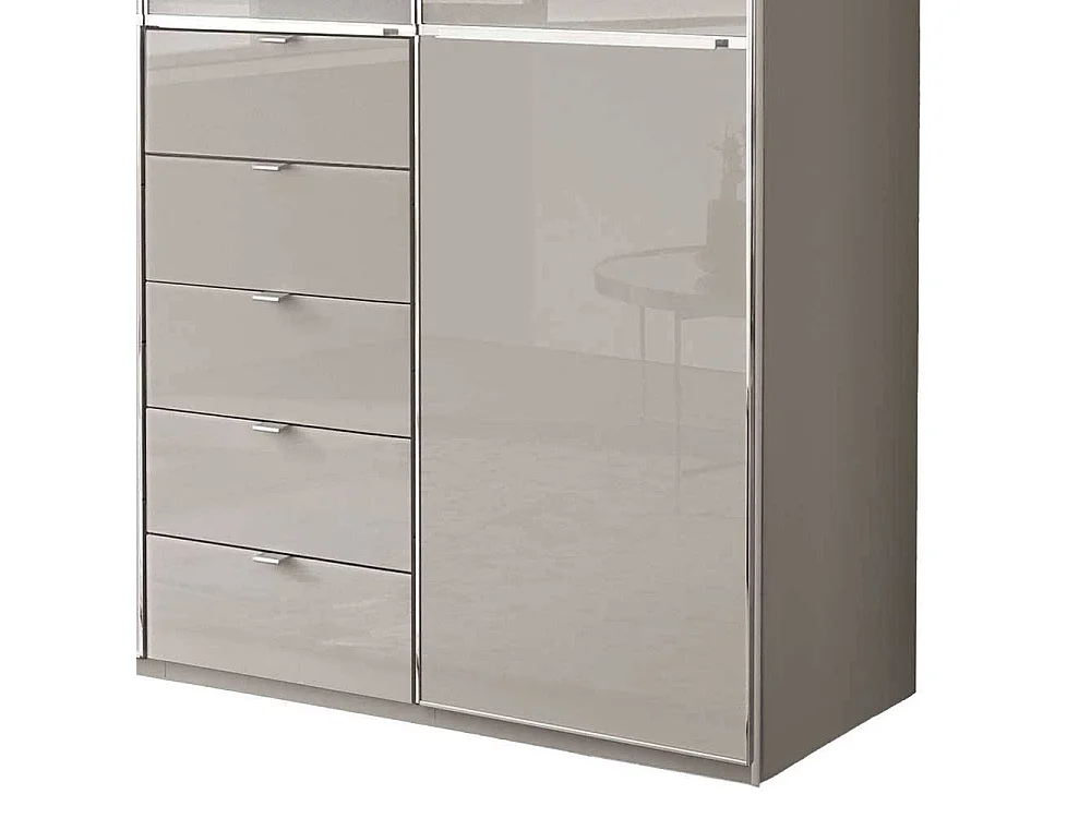 Schlafzimmerkleiderschrank Schlafzimmerschrank mit fünf Schubladen in Hellgrau