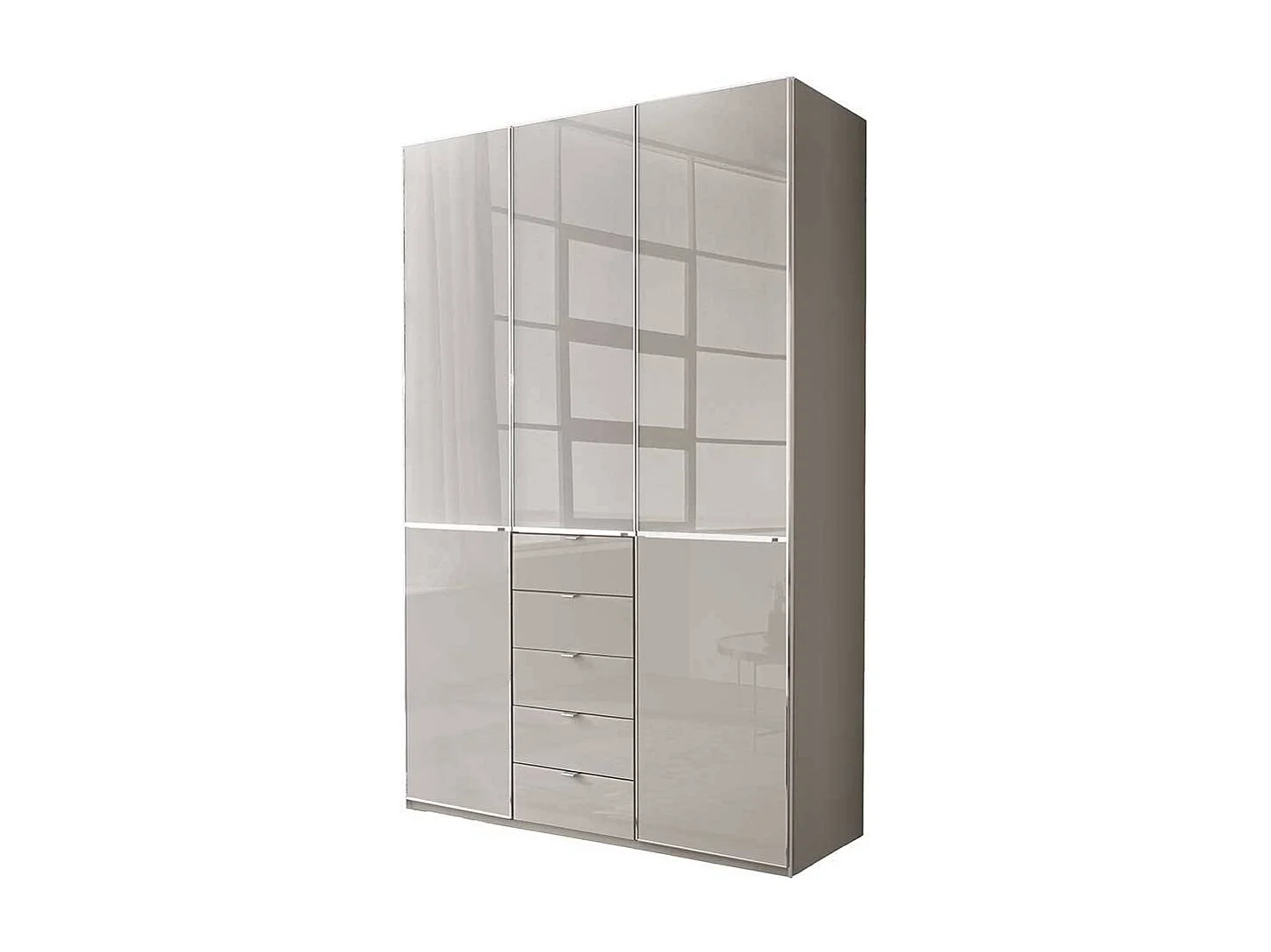 Schlafzimmerkleiderschrank Schlafzimmerschrank mit fünf Schubladen in Hellgrau