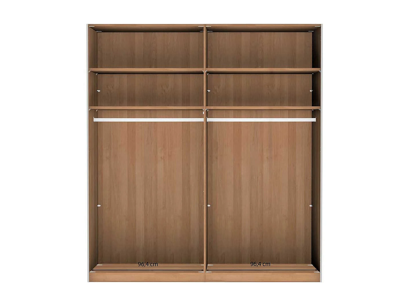 Schiebetüren Kleiderschrank in Beige Glas beschichtet Eiche Massivholz