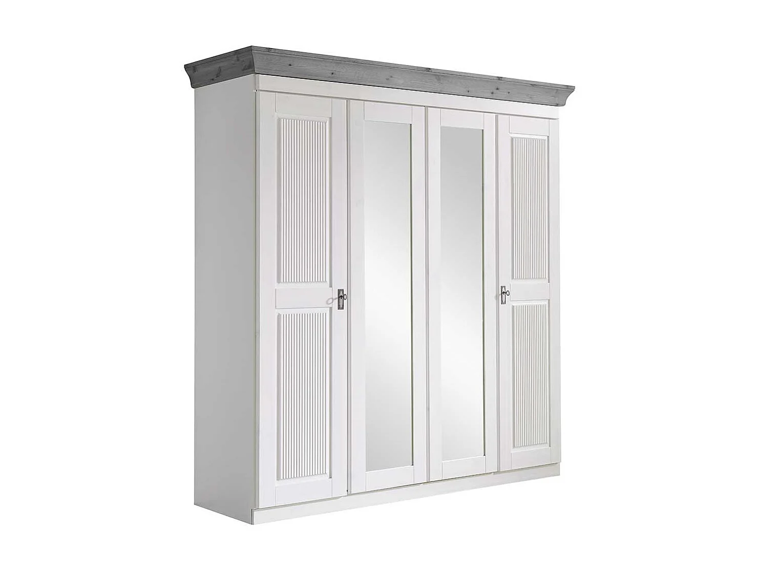 Schlafzimmerschrank Drehtürenschrank mit Spiegeln und Drehtüren