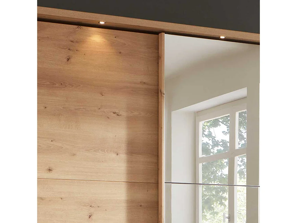 Kleiderschrank in Eiche Bianco Schwebetüren