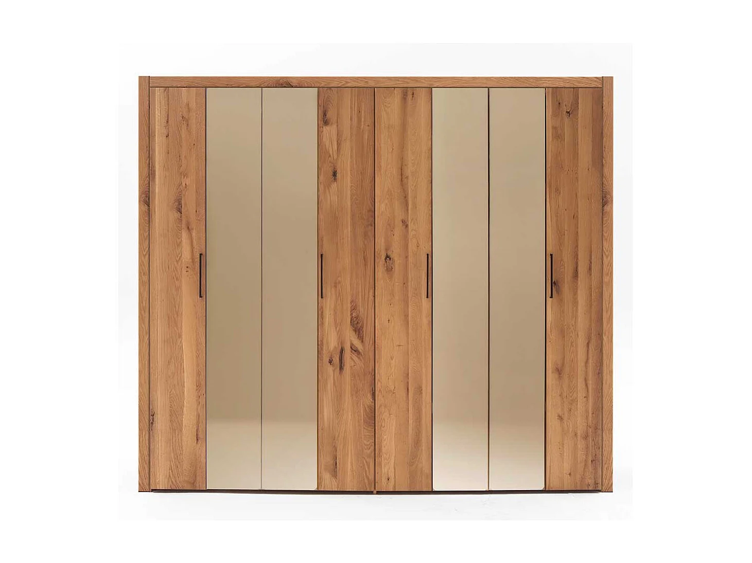 Schlafzimmerschrank Wildeiche aus Massivholz Spiegeltüren