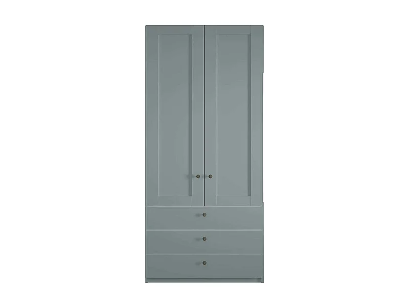 Kleiderschrank ohne Spiegel im modernen Landhausstil Graugrün