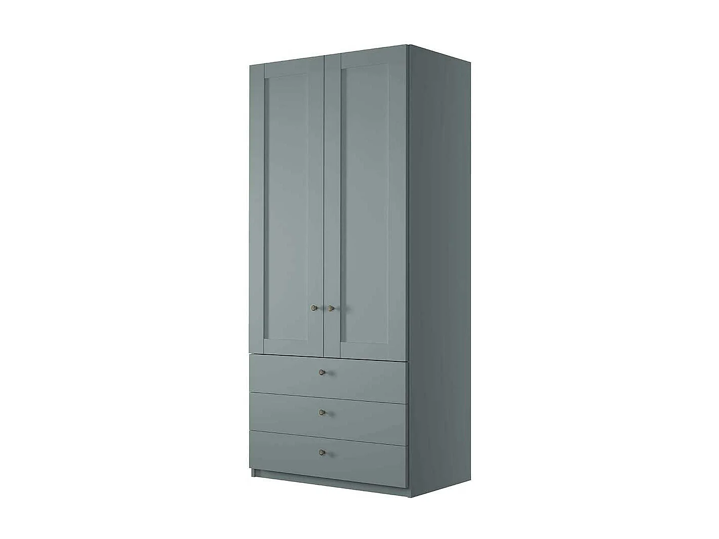 Kleiderschrank ohne Spiegel im modernen Landhausstil Graugrün