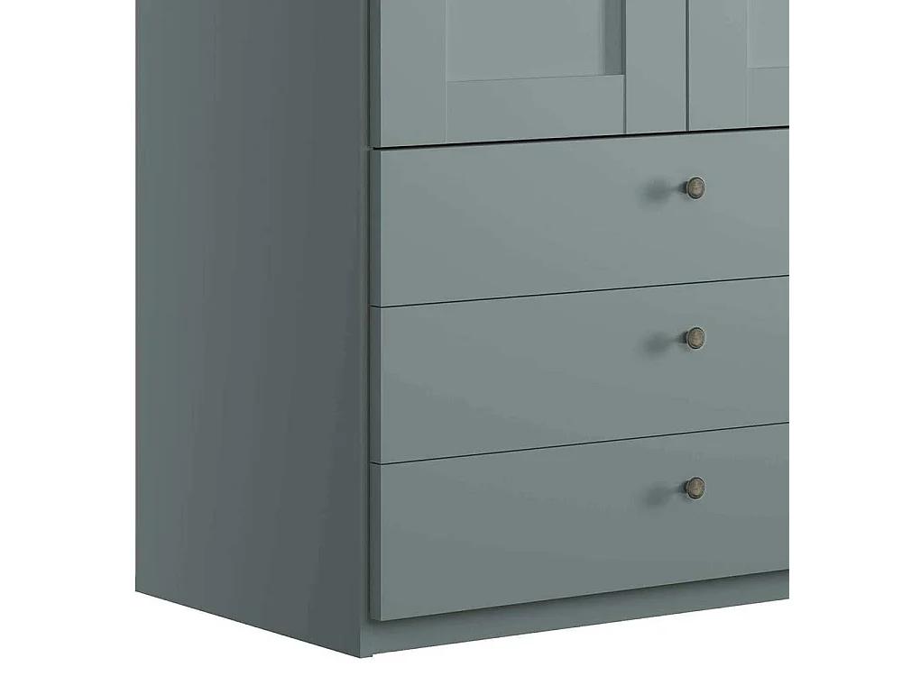 Kleiderschrank ohne Spiegel im modernen Landhausstil Graugrün