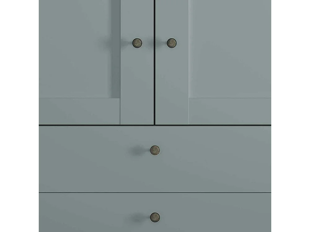 Kleiderschrank ohne Spiegel im modernen Landhausstil Graugrün
