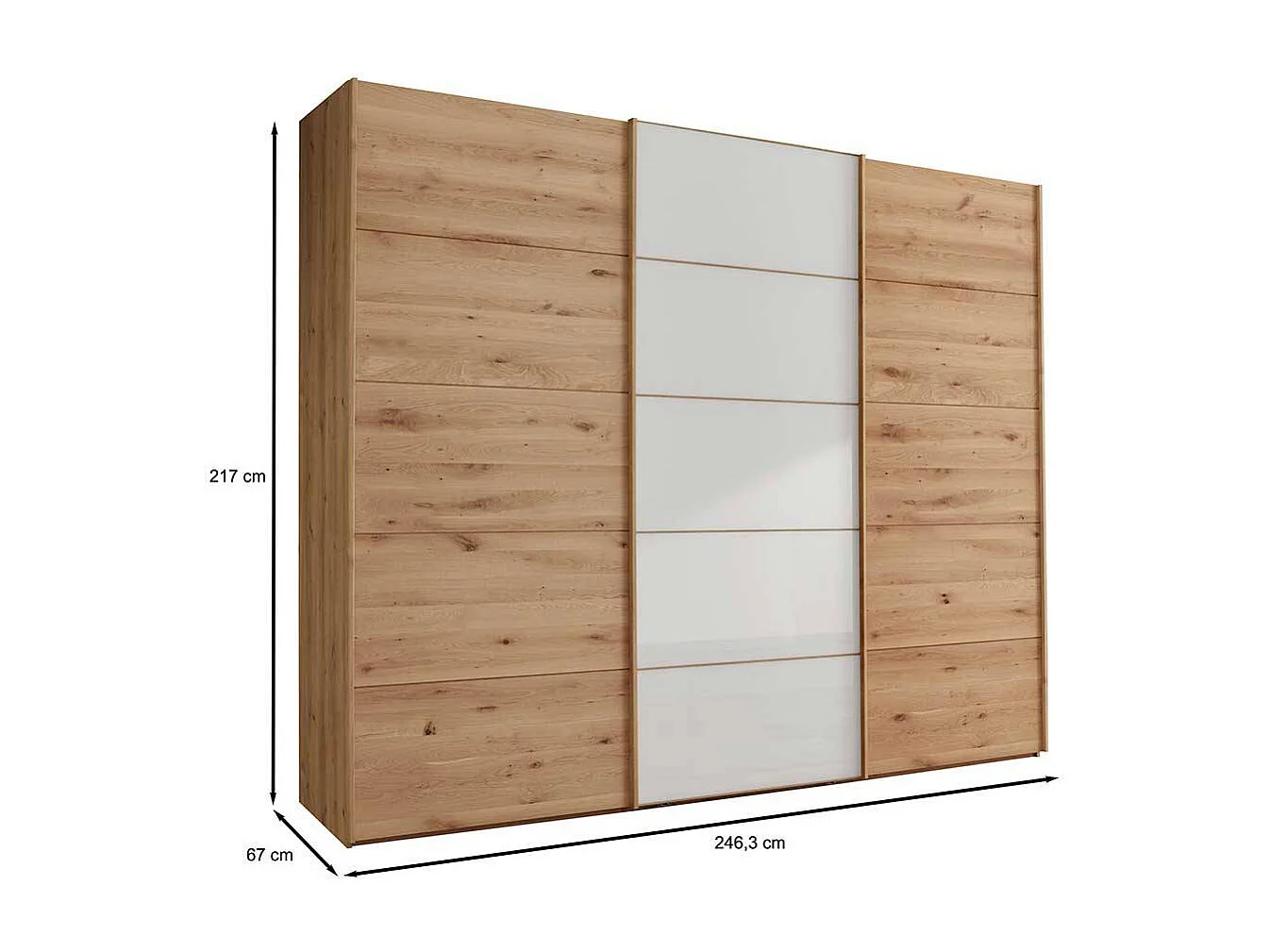 Schwebetürenkleiderschrank Made in Germany 67 cm tief