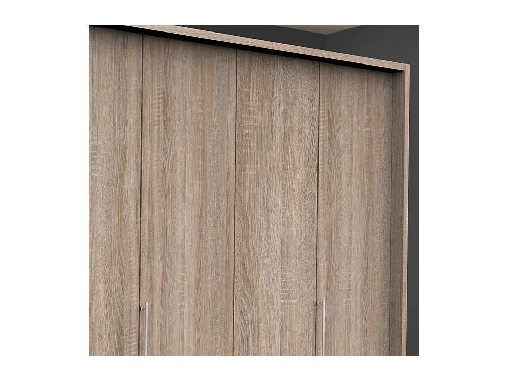 Kombi Kleiderschrank 3 türig mit Schubladen Eiche Sägerau