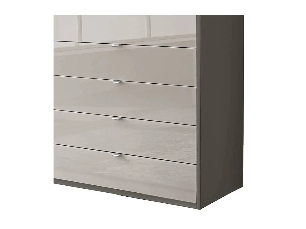 Kleiderschrank Schlafzimmerschrank mit fünf Schubladen in Grau