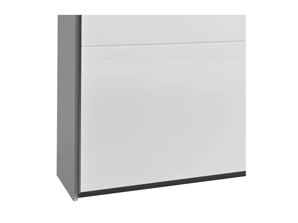 XL Schlafzimmerkleiderschrank weiss mit Dreh- und Schiebetüren drei Schubladen