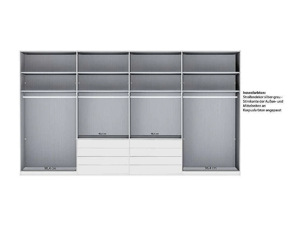 Kleiderschrank Schlafzimmerschrank Made in Germany - 394 cm breit