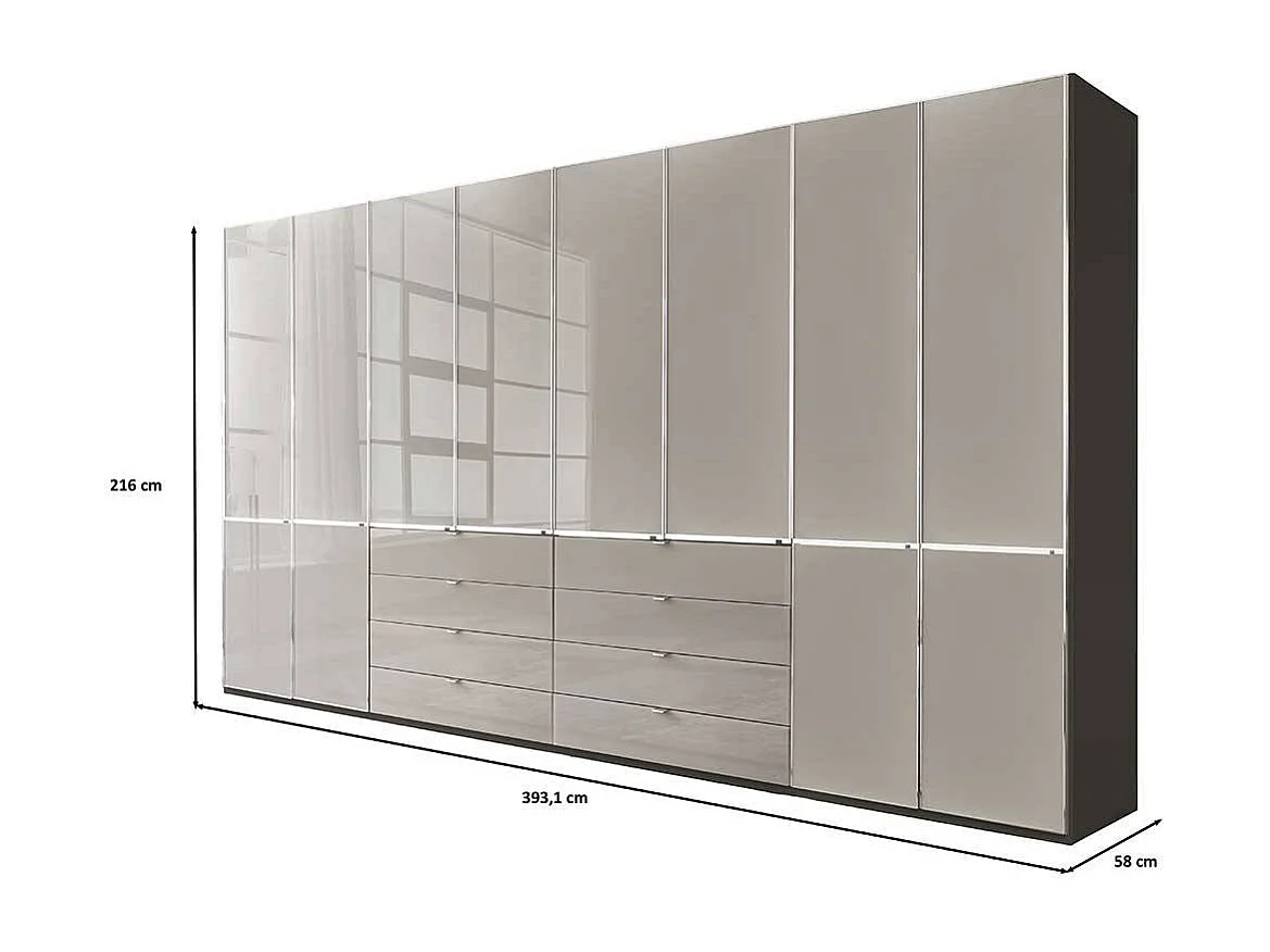 Kleiderschrank Schlafzimmerschrank Made in Germany - 394 cm breit