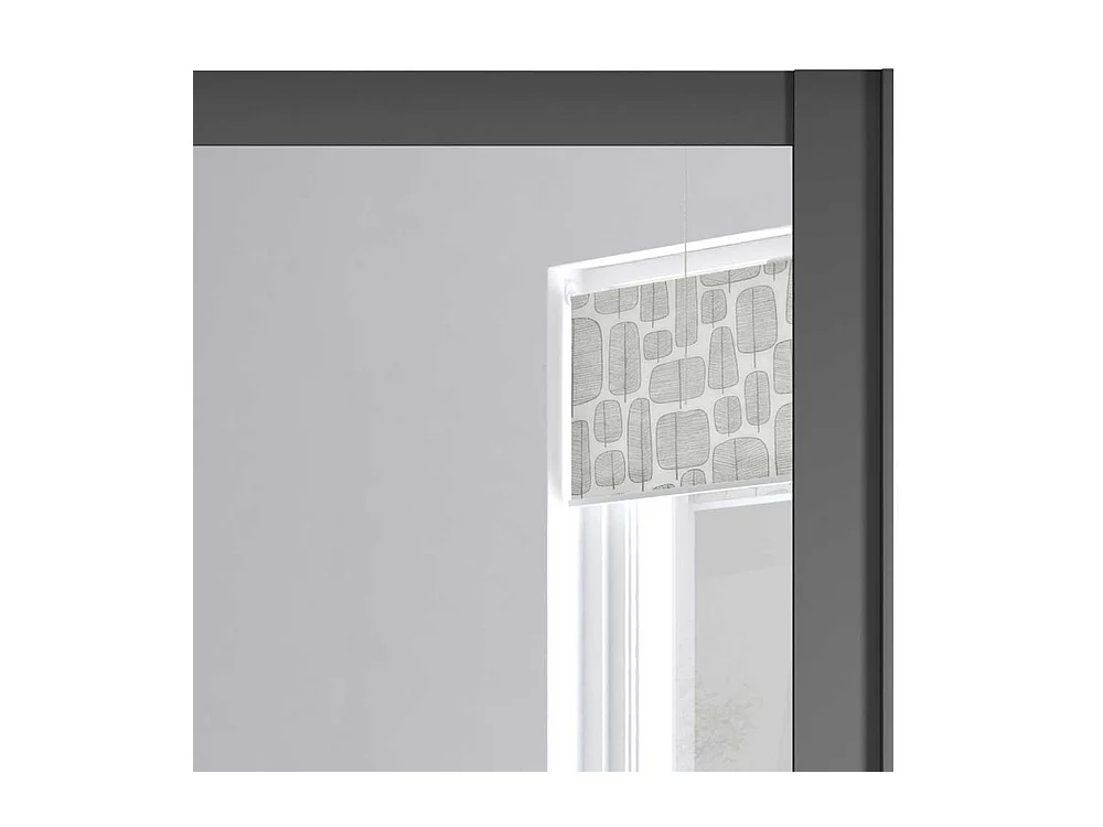 Gleittürenschrank Dunkelgrau mit Spiegel modernen Landhausstil