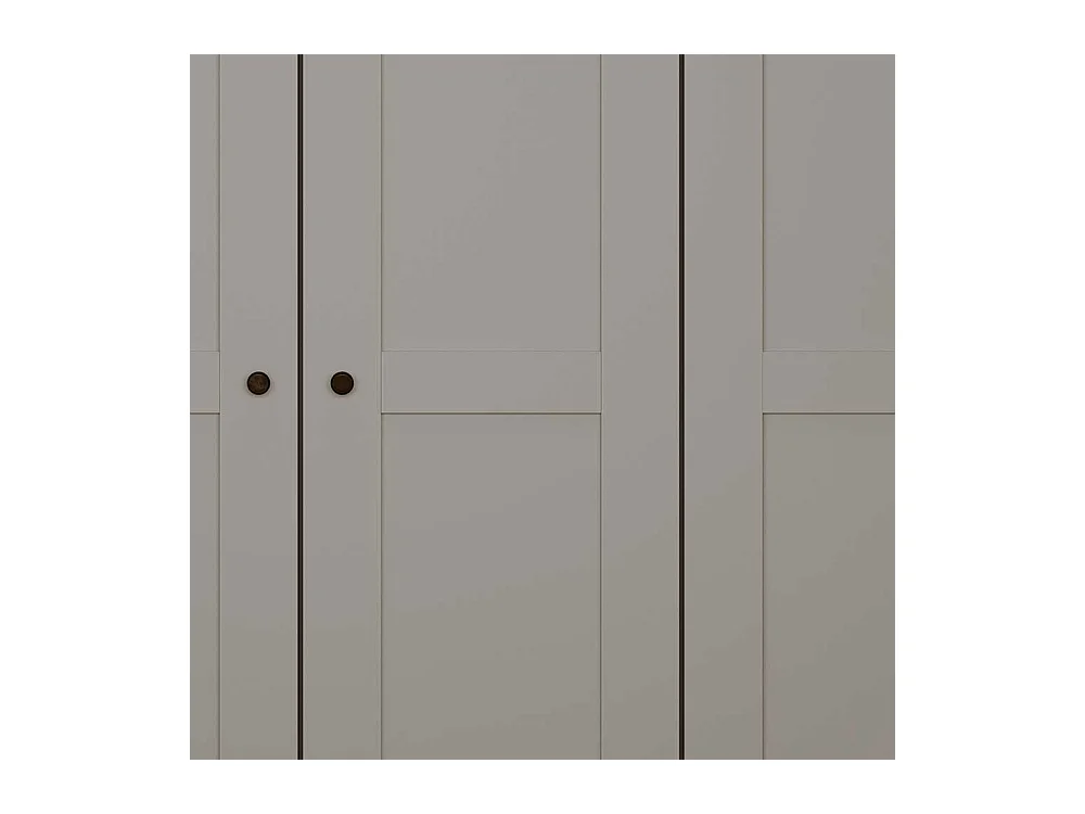 Schlafzimmerschrank in Hellgrau mit 6 Drehtüren modernen Landhausstil