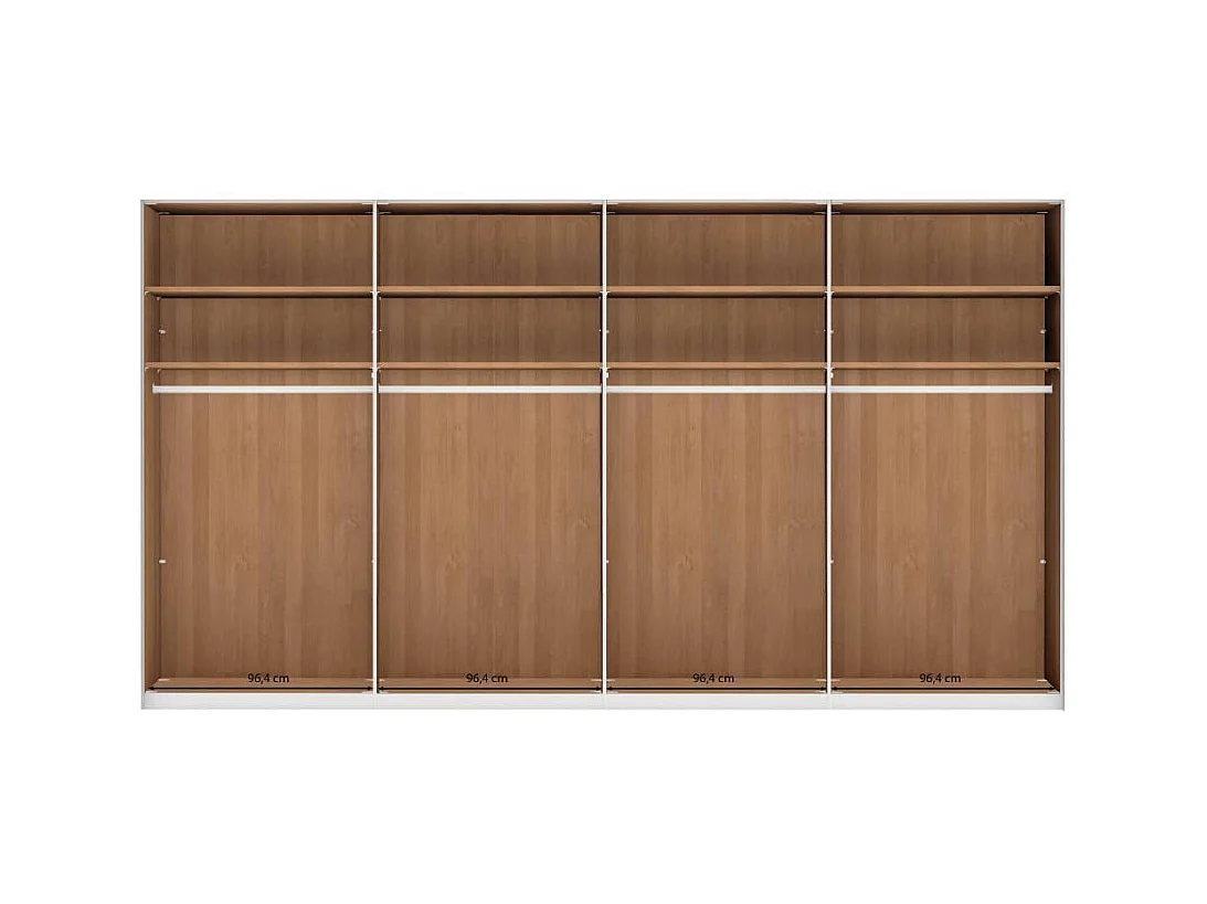 Drehtürenschrank Schlafzimmerschrank in Champagner teilmassiv