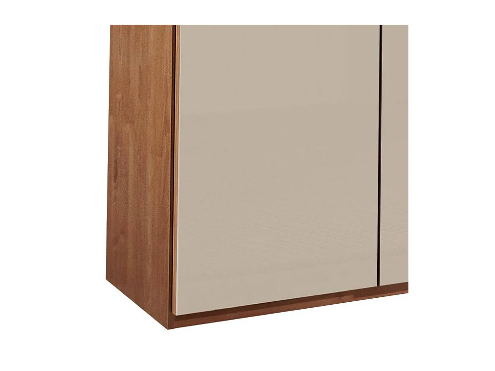 Drehtürenschrank Schlafzimmerschrank in Champagner teilmassiv