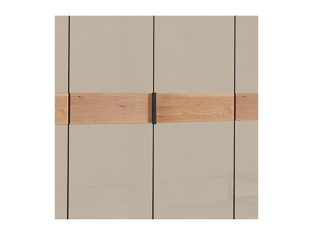 Drehtürenschrank Schlafzimmerschrank in Champagner teilmassiv