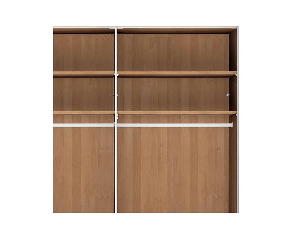 Drehtürenschrank Schlafzimmerschrank in Champagner teilmassiv