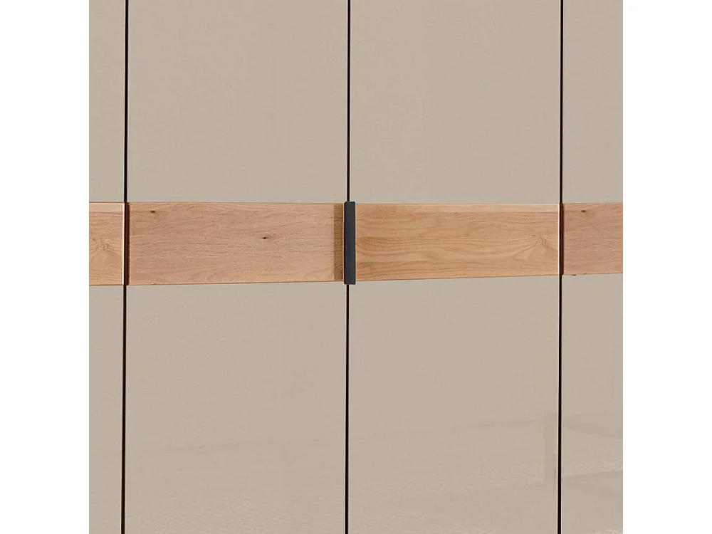 Drehtürenschrank Schlafzimmerschrank in Champagner teilmassiv