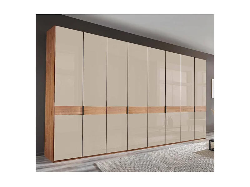 Drehtürenschrank Schlafzimmerschrank in Champagner teilmassiv