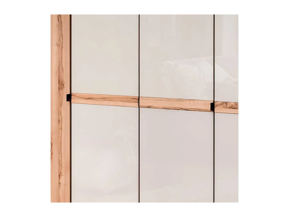 Drehtürschrank in Beige Glas beschichtet Astkernbuche