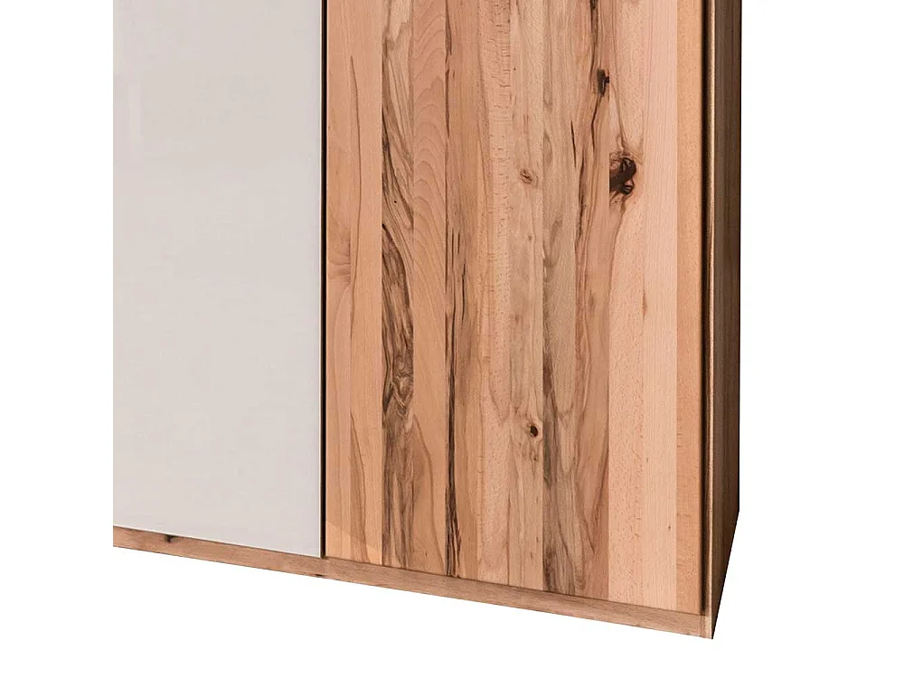 Drehtürschrank in Beige Glas beschichtet Astkernbuche