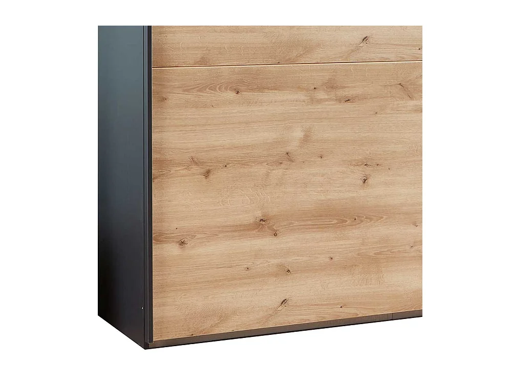 Schwebetürenkleiderschrank in Anthrazit Eiche Bianco