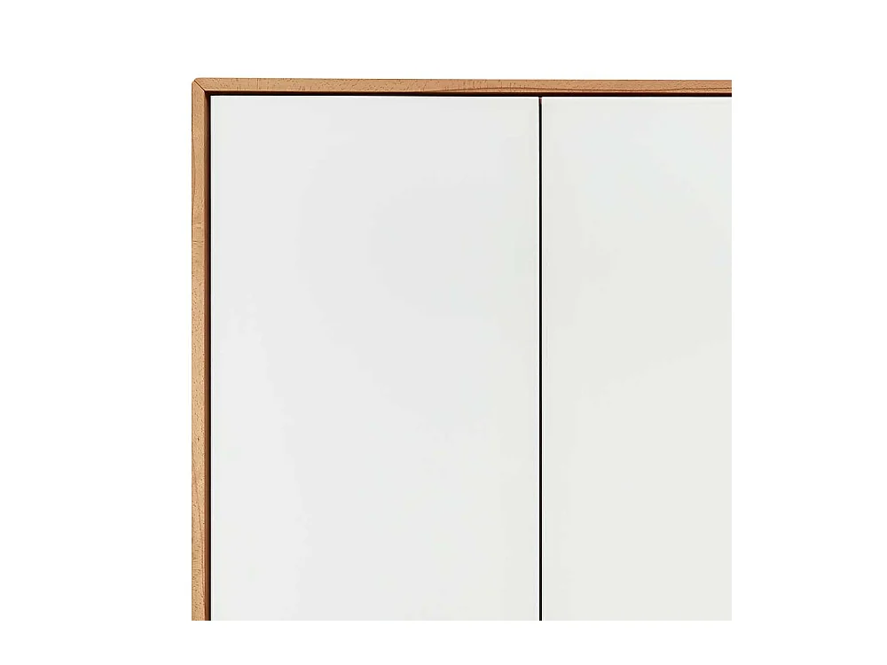 Moderner Schlafzimmerschrank in Weiß und Kernbuche 5 türig
