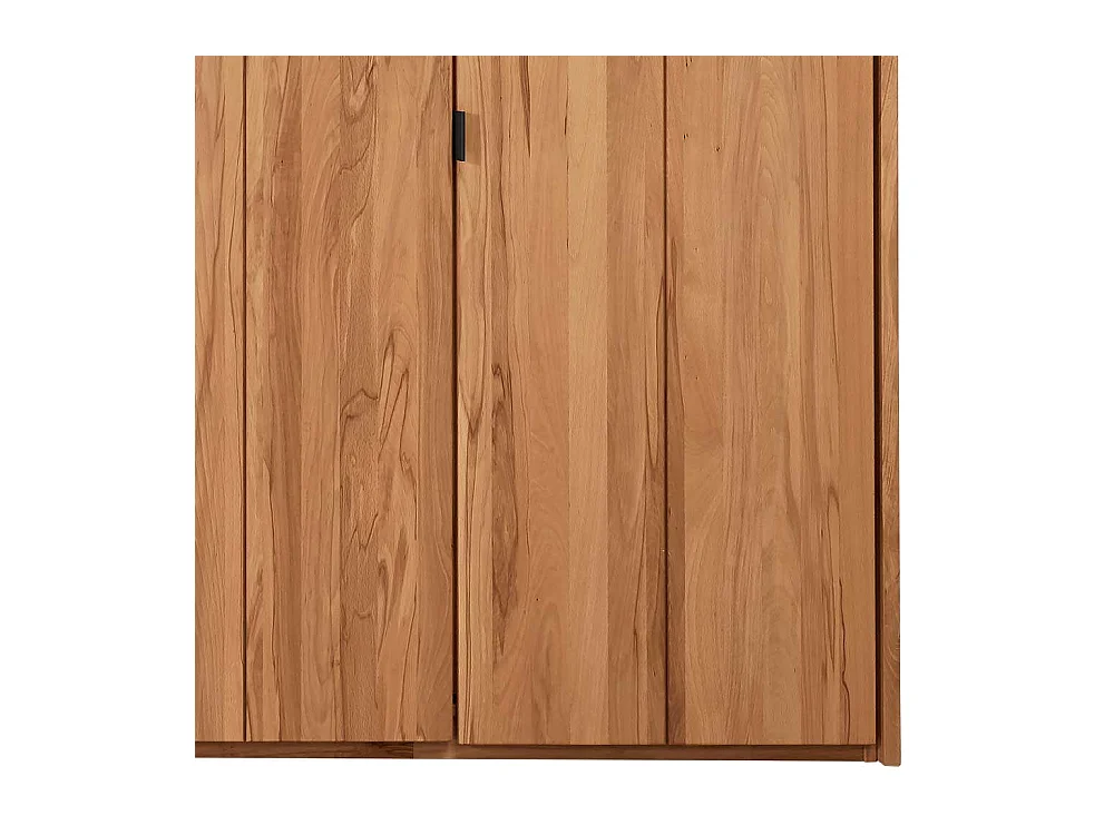 Moderner Schlafzimmerschrank in Weiß und Kernbuche 5 türig