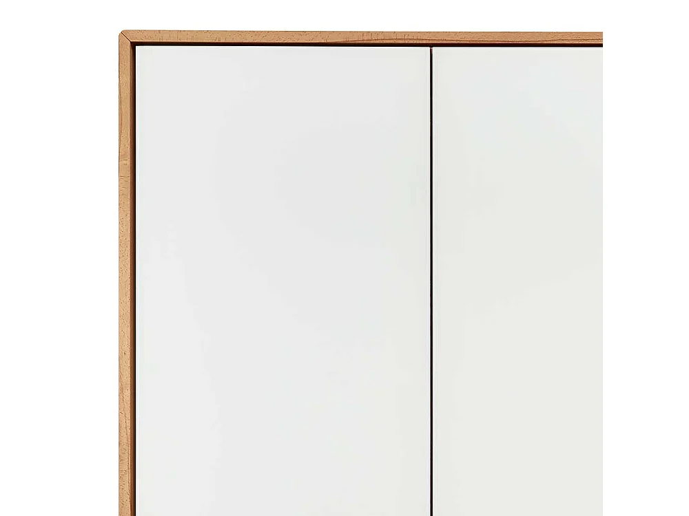 Moderner Schlafzimmerschrank in Weiß und Kernbuche 5 türig