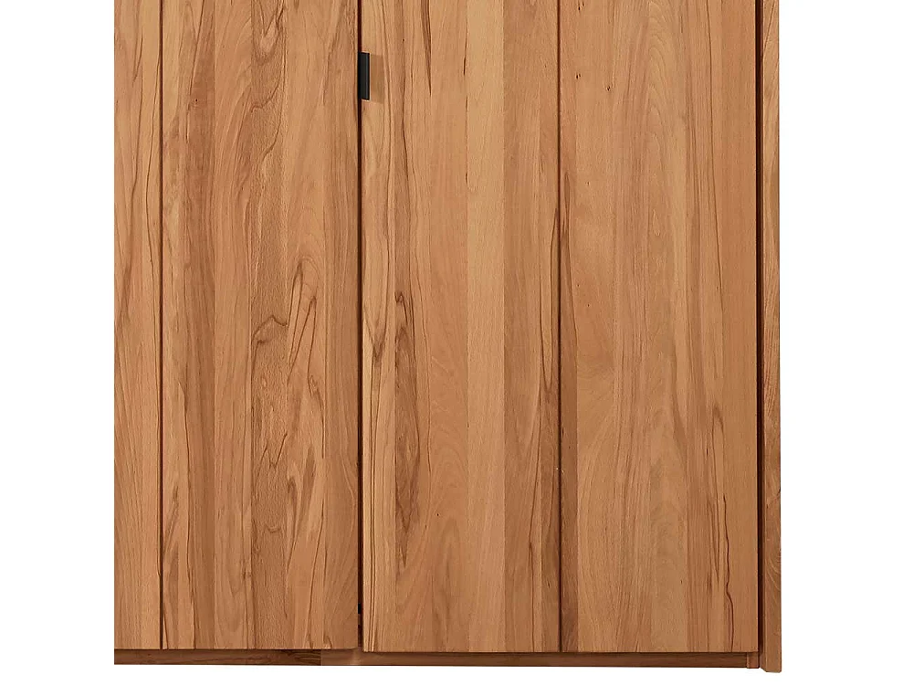 Moderner Schlafzimmerschrank in Weiß und Kernbuche 5 türig