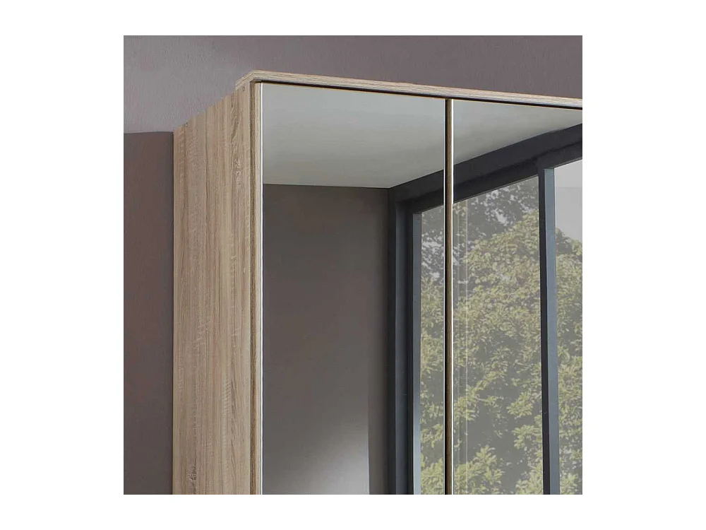 Kleiderschrank in Eiche Sägerau Spiegeltüren