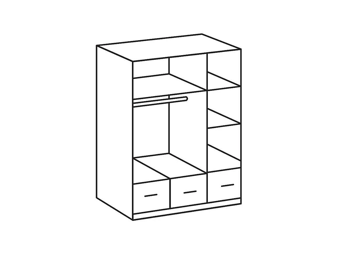 Kleiderschrank in Eiche Sägerau Spiegeltüren