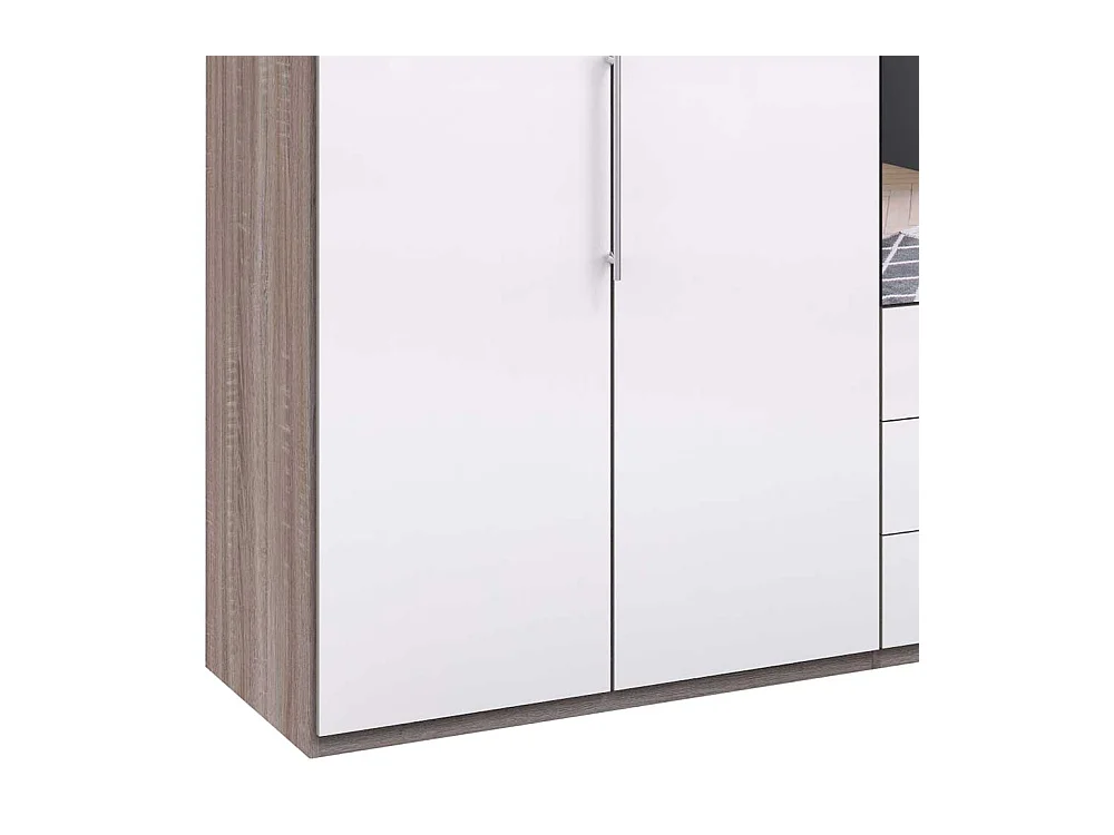 Schlafzimmerschrank mit Falttüren und Spiegel glasbeschichtet