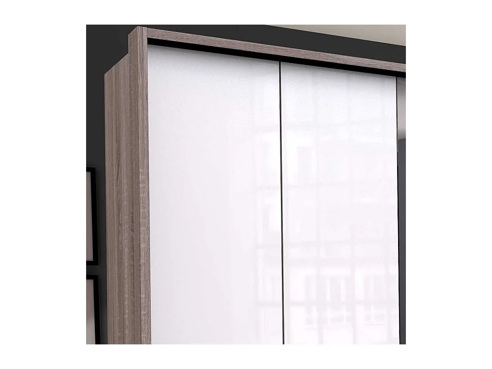 Schlafzimmerschrank mit Falttüren und Spiegel glasbeschichtet